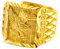 GAUEIOUR Gold Wide Face Fashion Eagle Ring,Golden Flying Eagle Men's Ring, Personalized Alloy Jewelry, Emblem of Freedom, Courage, and Perseverance, Fashion Jewelry Gift (Size 7)
