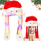 Seasboes Weihnachtsmütze, Weihnachtsmützen LED Weihnachtsmann Nikolausmütze Mütze Erwachsene Kinder Bart, Weihnachtshut Nikolausmützen Led Mütze Kinder für Cosplay Weihnachten Karneval Party Geschenk