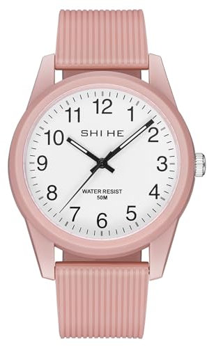 CIVO Orologio Donna Silicone Rosa Elegante Analogico 50M Impermeabile Orologio da Polso Donna Rotondo Moda Semplice Luminoso Quarzo Orologio Adolescente Ragazza Sportivo Regalo Donna