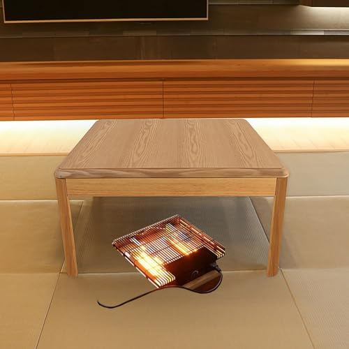 Kotatsu Heizung, Kotatsu Tisch, Couchtisch, Futon, Couchtische aus Massivholz, Couchtisch zum Sitzen auf dem Boden, Chabudai Meditationstisch, quadratisch, Tatami-Heiztisch (Farbe: