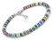 SAGA GIOIELLI® Bracciale Uomo Rondelle Pietre Dure Acciaio (MULTICOLOR E CRISTALLI)
