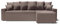 BAÏTA Ecksofa, wendbar, Cord, 4-Sitzer, mit Stauraum, für 4 Personen, taupe, Dimensions canapé : 254 x 141 x 87 cm