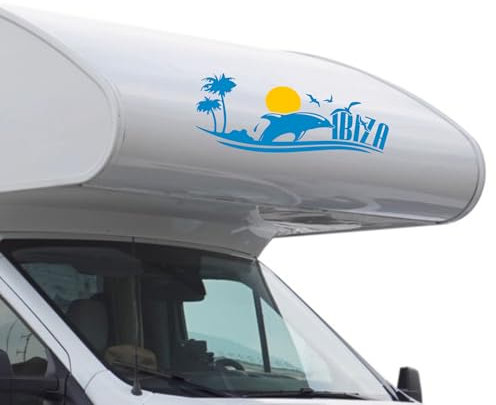 DualColorStampe Adesivi per Camper Compatibili con Adria Arca Bürstner Carthago Chausson Elnagh Mclouis Caravan Motorhome roulotte Delfini COD.0369 (BLU 53)