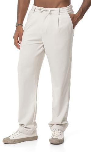 Redbridge Herren Stoffhose Freizeithose Einfarbig Hose mit Kordelzug