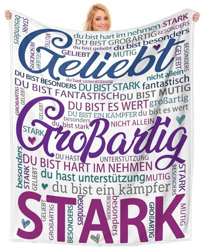 Einanmut Gute Besserung Geschenke für Frauen Männer, Aufmunterung Geschenke - Feine Decke, Motivationsgeschenke, Genesungsgeschenke Frau, Mutmacher Geschenk Frau