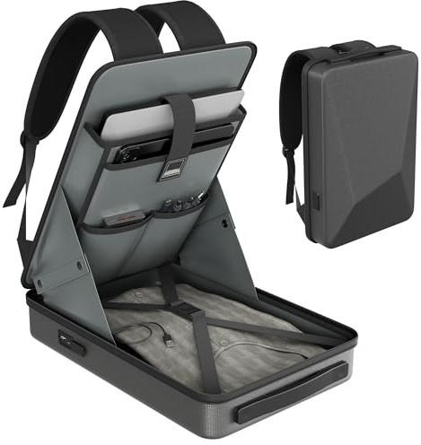 EAZUSE Starlink MINI Backpack, Starlink MINI Case for Power Cables, Battery Adapter & More, Waterproof Travel Bag for Accessories with TSA Lock & Charging Ports, Anti-Theft