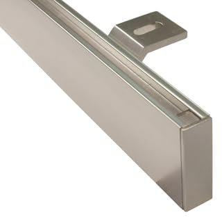 Gardinenstange Gardinenschiene Unischiene eckig zur Deckenmontage, Farbe Edelstahl, Länge 240 cm (2 x 120 cm)