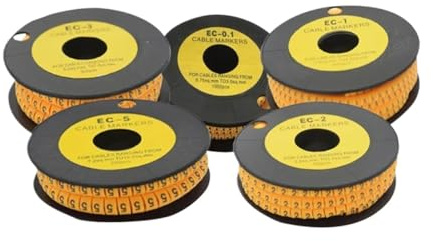 CSSHNL Cable Labels 1Roll number tube EC-0.1 EC-0 EC-1 EC-2 EC-3 EC-5 Square Number Tube Cable Marker Colorful Mark Wire M Number 0 to 9 for Organizing Cables(Number 1,EC-2-4mm)