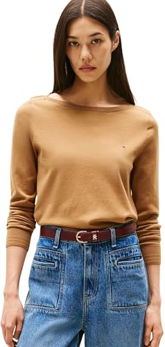 Tommy Hilfiger Damen Pullover Strickpullover, Braun (Hickory), XL