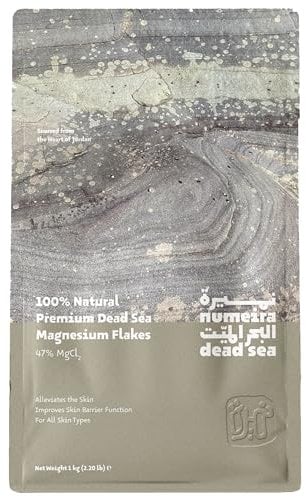 Numeira Totes Meer Salz Magnesium Bad und Einweichen, Entspannendes Magnesium Badesalz aus Jordanien, Reines Magnesiumchlorid Flocken für Baden, Unparfümiert, 1 kg