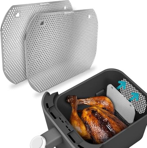 2 x ZauberFry Splash Guards, Effective Grease Splash Guard, Compatible with Ninja Double Stack SL400EU Hot Air Fryer, Accessories, Protection for Heating Coil and Fan
