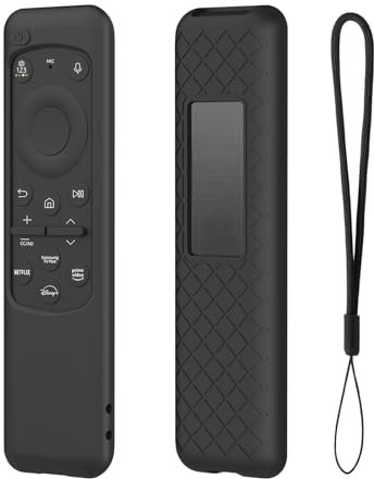 Custodia Protettiva in Silicone per Telecomando Samsung BN59-01432A/BN59-01432J, Custodia Protettiva in Silicone Antiurto per Telecomando Smart TV Antiscivolo (Nero)