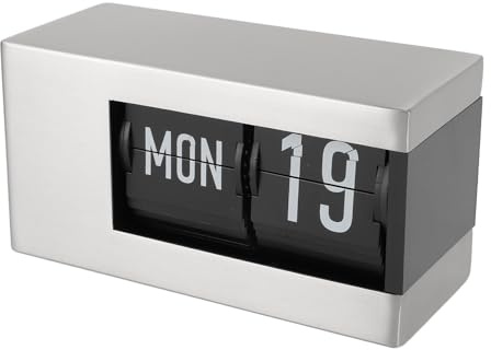 Fockety Flip Schreibtischuhr, Retro Flip Down Uhr mit Uhrzeit- und Datumsanzeige, Mehrzweck Auto Flip Schreibtisch Tischuhr, Vintage Flip Clock für Home Office, Geburtstagsgeschenk