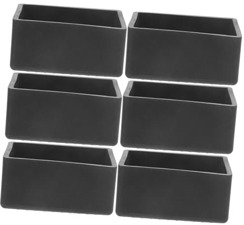 Veemoon Rectangular Rubber Chair Leg Caps 40 X 60mm, 8pcs Black PVC Furniture Feet Caps Square Table Leg Floor Protectors Covers for Indoor Outdoor Garden Furniture Chairs and Picnic Tables