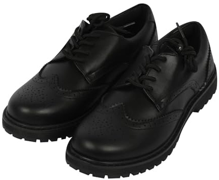 A2Z Ladies Black Brogue Lace Up School Shoes Smart Uniform Formal | Breathable fabric inner lining supports comfortable interior feels throughout lessons commuting workplace everyday activities