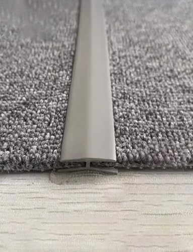 Übergangsband für Teppichkante, PVC-Schwellenband zum Verbinden von Fugen zwischen Boden und Teppich, für Haus, Büro oder Hotel (Grau, 1m/39in)