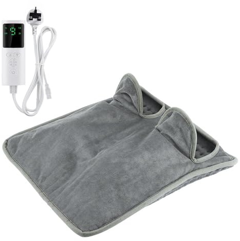 Electric Heated Foot Warmers, 39.5x40cm Fast Heated Floor Mat with 9 Temperature Settings & Auto Shut-Off, Machine Washable Flannel Foot Warmers for Women Men Office, Home Use