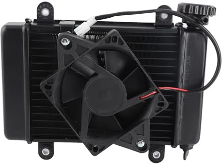 CHEOTIME Motorcycle de radiateur de radiateur, Refroidisseur de radiateur refroidi à l'eau avec Ventilateur 2 Broches 270 mm pour 150cc 250cc de Moto ATV 4 Wheeler Kart Buggy utv
