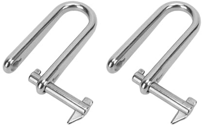Alomejor 316 Stainless Steel Screw Pin D Ring Shackles, Set of 2, Long Heavy Duty D Shackle for Boats, RVs, Versatile Use in Forestry Machinery