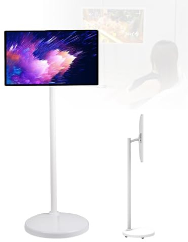 LwiftGal Pantalla Inteligente PortáTil De 24 Pulgadas, Monitor TáCtil Giratorio, BateríA Integrada, Soporte De TV MóVil, Alta Ram, para Fitness, Juegos Y Uso Al Aire Libre. 8G+128G