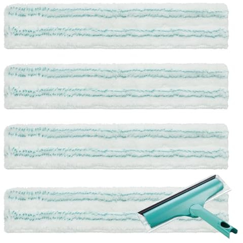 4 Stück Reinigungspad für Leifheit Fensterreiniger, Streifenfreie Reinigung für Fenster und Spiegel, 33 cm Kompatible Reinigungspads für Glatte Oberflächen
