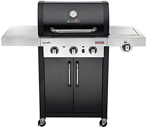 Char-Broil Professional Series 3400 B - 3 Burner Gas Barbecue Grill with TRU-Infrared technology and Side-Burner, Black Finish.