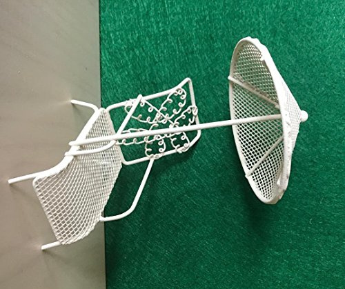 Dekop Miniatur Modell, Relaxliege mit Schirm, weiß Höhe 15cm (4444635096439)