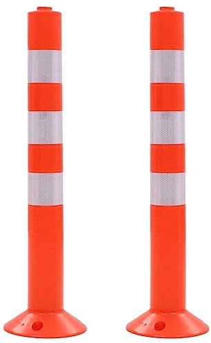 vidaXL 2x Absperrpfosten Kunststoff 75cm Parkpfosten Parkplatzsperre Poller