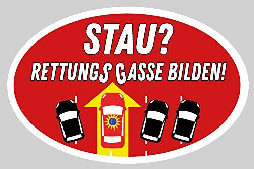 humorpharm „Rettungsgasse bilden!“ Etikett für Auto Heckscheibe