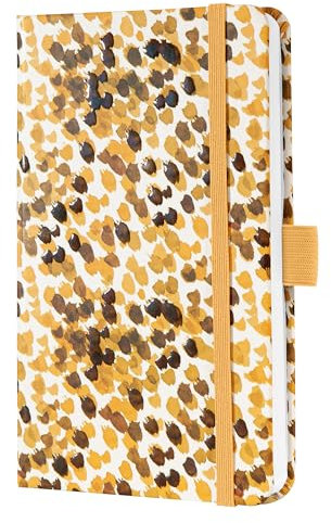 SIGEL JN332 Notizbuch Tagebuch Jolie, ca. A6, liniert, Hardcover, Gummiband, Stifteschlaufe, Einstecktasche, gelb-braun, aus nachhaltigem Papier