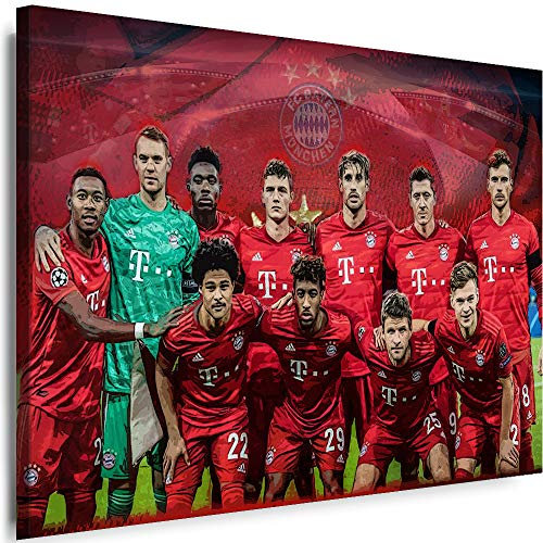 Myartstyle - Bilder R.Lewandowski FC Team Fußball 100 x 70 cm Leinwandbilder Xxl - 1 Teilige Wandbilder Kunstdrucke w-a-2045-16