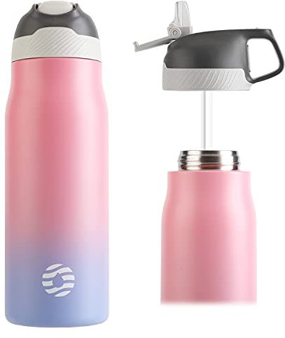 FEIJIAN 316 Stainless Steel Water Bottle with Straw Water Bottle - 550ml 710ml