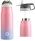 FJbottle 316/304 - Botella de agua con aislamiento al vacío de acero inoxidable con pajita, 550 ml/710 ml, sin BPA, reutilizable a prueba de fugas para deportes, trabajo y viajes