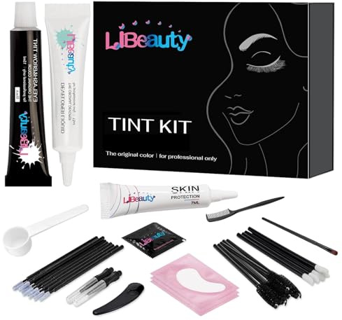 Libeauty Lash Color Kit Black Eyelash Color Volumizing Eyebrow Hair Coloring Kit DIY Use At Salon Or Home Natural Eyelash Treatment