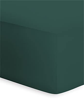 Bassetti Boxspring Spannbettlaken Uni Verde 703 aus Baumwolle und Elasthan in der Farbe Verde, Maße: 90cm x 190cm, 100cm x 220cm, 9314098