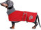 Geyecete-Hunde Wintermantel fur Dackel,Hundejacken mit plüschfutter und Kabelbaumloch,Wasserdichter winddicht, reflektierend Outdoor Hundekleidung fur mittel und Kleiner Dackel Hund-Rot-L