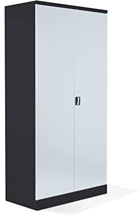 Schrank & Stuhl XXL Werkzeugschrank – Werkstattschrank/Stahlschrank mit 4 höhenverstellbaren, vollverzinkten Fachböden, 195x92x60, Anthrazit/Grau