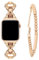 wutwuk Bracelet Apple Watch Femme Compatible avec Apple Watch 38mm/40mm/41mm iWatch SE(2)/9/8/7/6/5/4/3/2/1 & Ultra Séries Bracelet Perlé en Acier INOX pour Femme - Or Rose 38mm/40mm/41mm