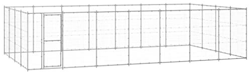 vidaXL Outdoor Hundezwinger Verzinkter Stahl 33,88m² Hundekäfig Hundehütte