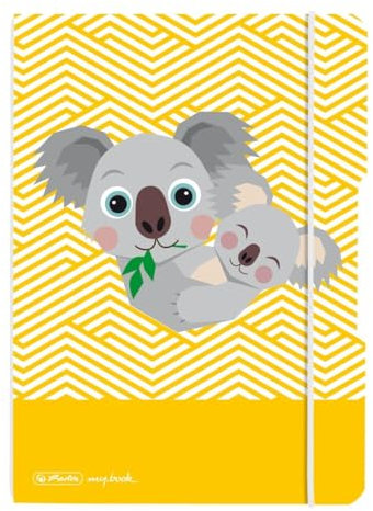 Herlitz 50039814 Notizheft flex A5, 40 Blatt punktiert, Motiv: Cute Animals Koala, 1 Stück