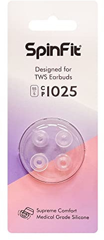 SpinFit CP1025 für True Wireless Ohrhörer, passend für MTW 3, Galaxy Buds 2, Soundcore Space A40 und mehr, S/SS, patentierte Ohrstöpsel aus medizinischem Silikon (für Düsendurchmesser von 4–5,5 mm)