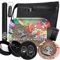 Rolling Tray Bundle Kit Set - Large Smell Proof Bag, Rolling Tray, Ashtray, Four Piece Tobacco Crusher and More - Smoking Accessories - Tobacco Accessories