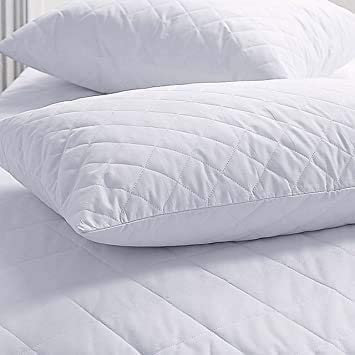 Night Zone Quilted Pillows 2 Pack - Hotel Quality Premium Filled for Side, Stomach and Back Sleepers - Soft Hollow Fibre (Pack of 2)