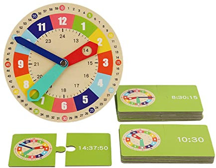 Colcolo Lernuhr aus Holz, Kindergartenspielzeug, pädagogische Montessori-Lehrhilfen, Zahlenlernuhr für Spiel, Unterrichtsspielzimmer, Zimmerwand