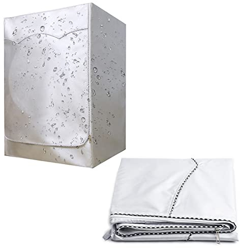 Housse de machine à laver extérieure, imperméable, anti-poussière et anti-âge pour lave-linge/sèche-linge à chargement frontal (L)
