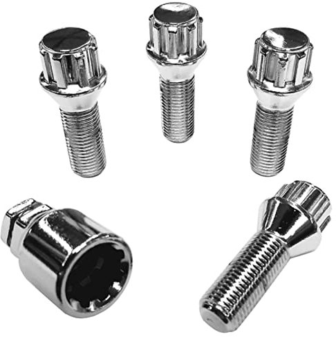 Felgenschloss M14x1,5x30mm Kegelbund 60° kompatibel mit Nissan Opel Renault 4x silberne Felgenschlösser Felgensicherungen Felgen-Diebstahlsicherungen Radsicherungen Radschlösser Radschrauben Radbolzen