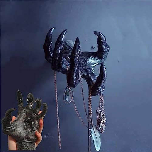 RZXBB Witch's Hand Deko Wohnzimmer Wanddekoration,Wandbehang Dämon Kralle Auge Ornament,Halloween Harz Gruselige Hand Statue,Kreative schreckliche Hexe Grabbing Hand für Partys, Maskeraden