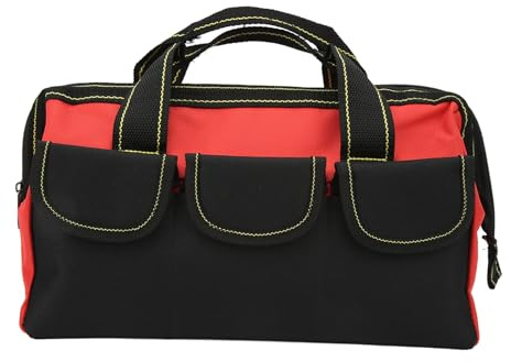 16-Zoll Werkzeugtasche, 1680D Oxford wasserdicht | 5 Fächer für Zangen und Schrauber, gepolsterter Griff für schwere Lasten, offenes Design für schnellen Zugriff, stabiler Reiß