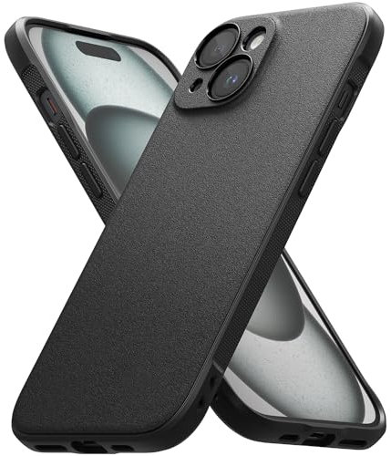Ringke Onyx [Enhanced Grip Texture] Compatible with iPhone 15 Plus Case, Slim Anti-Fingerprint Non-Slip Protective Phone Cover with Precisely Designed Camera Cutouts - Black