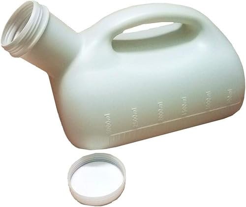 WOOLUCK® Urinflasche für Männer 3000ml, pinkelflasche für männer mit deckel,urinflasche für unterwegs,Krankenhaus,Outdoor, Auto,Camping - weiß